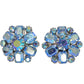 Weiss Glass and Rhinestone Clip On Earrings