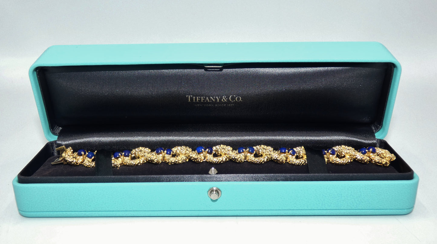 18K Gold Tiffany & Co. Lapis Bracelet