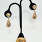 14K Gold Victorian Pin & Earrings with Natural Pearl