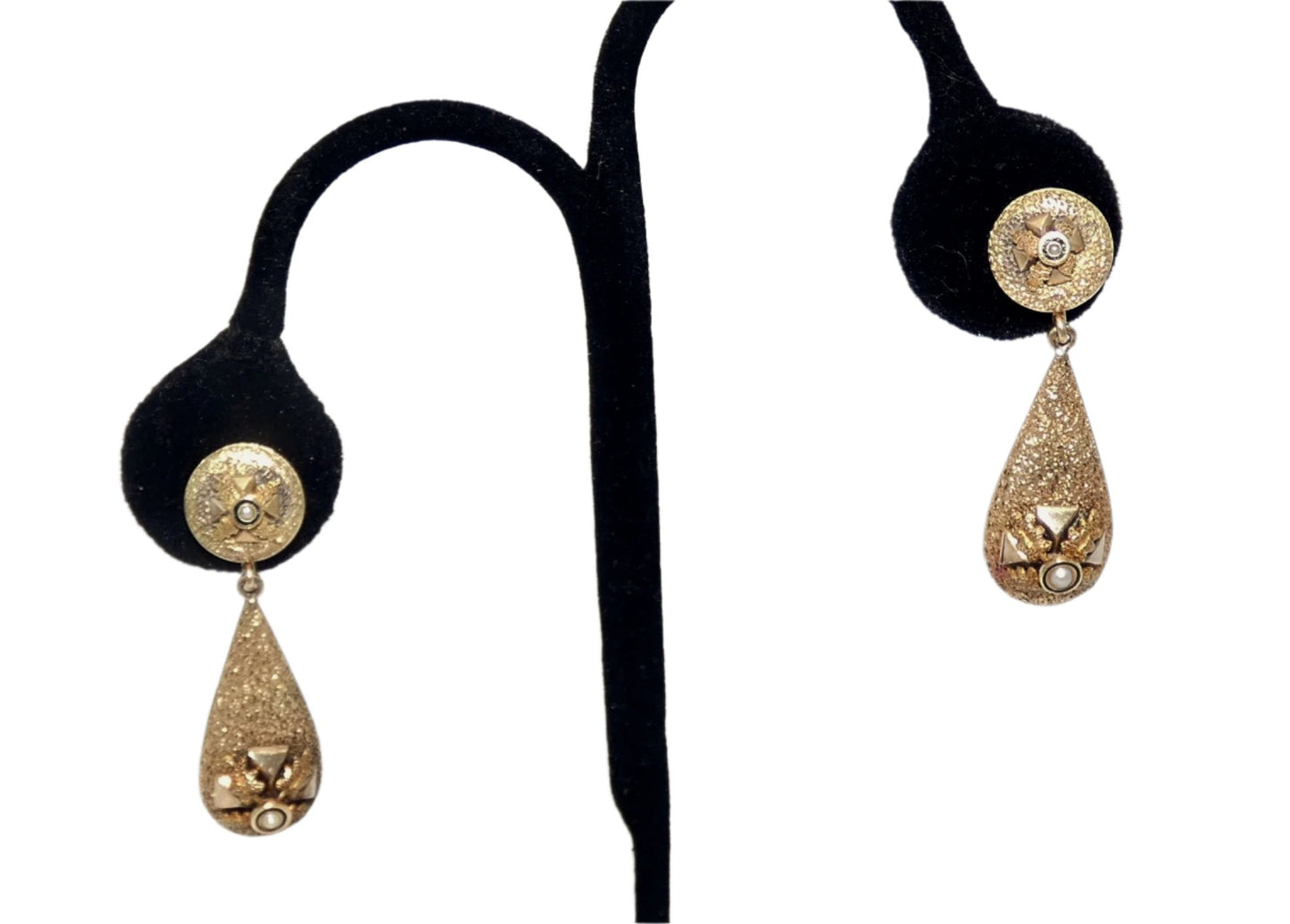 14K Gold Victorian Pin & Earrings