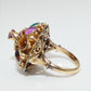 Thai Princess Ring 14K Gold Multi Gem Stones