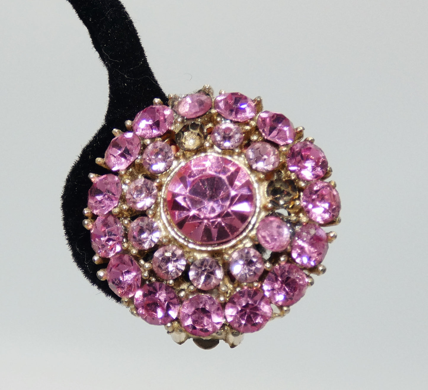 Weiss Vintage Pink Rhinestone Brooch & Earrings Set