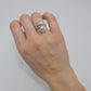 14K White Gold Pearl & Diamond Ring