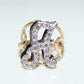 14K Gold Diamond "A" Ring