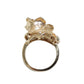 14K Gold Pearl & Diamond Ring