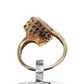14K Gold Ring with Diamonds & Sapphires