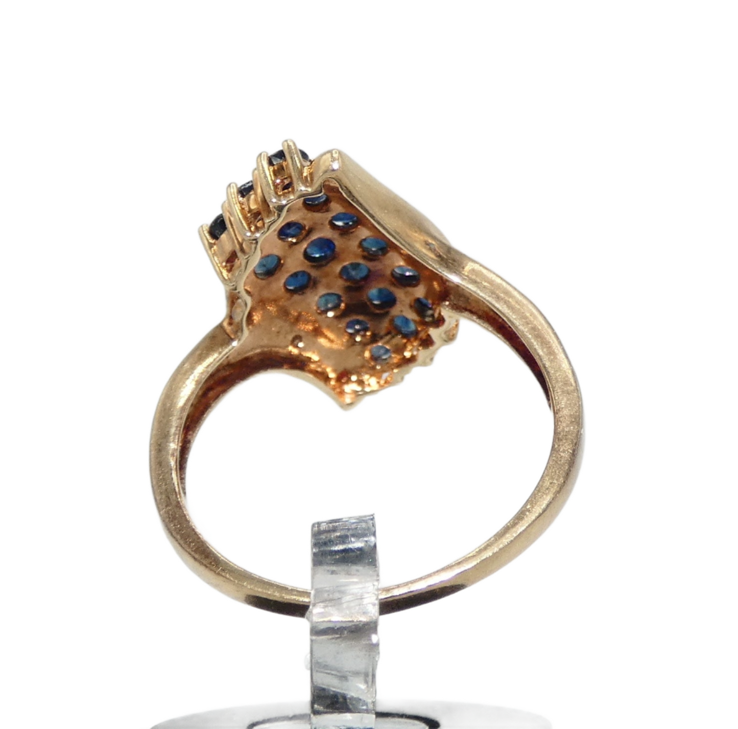 14K Gold Ring with Diamonds & Sapphires