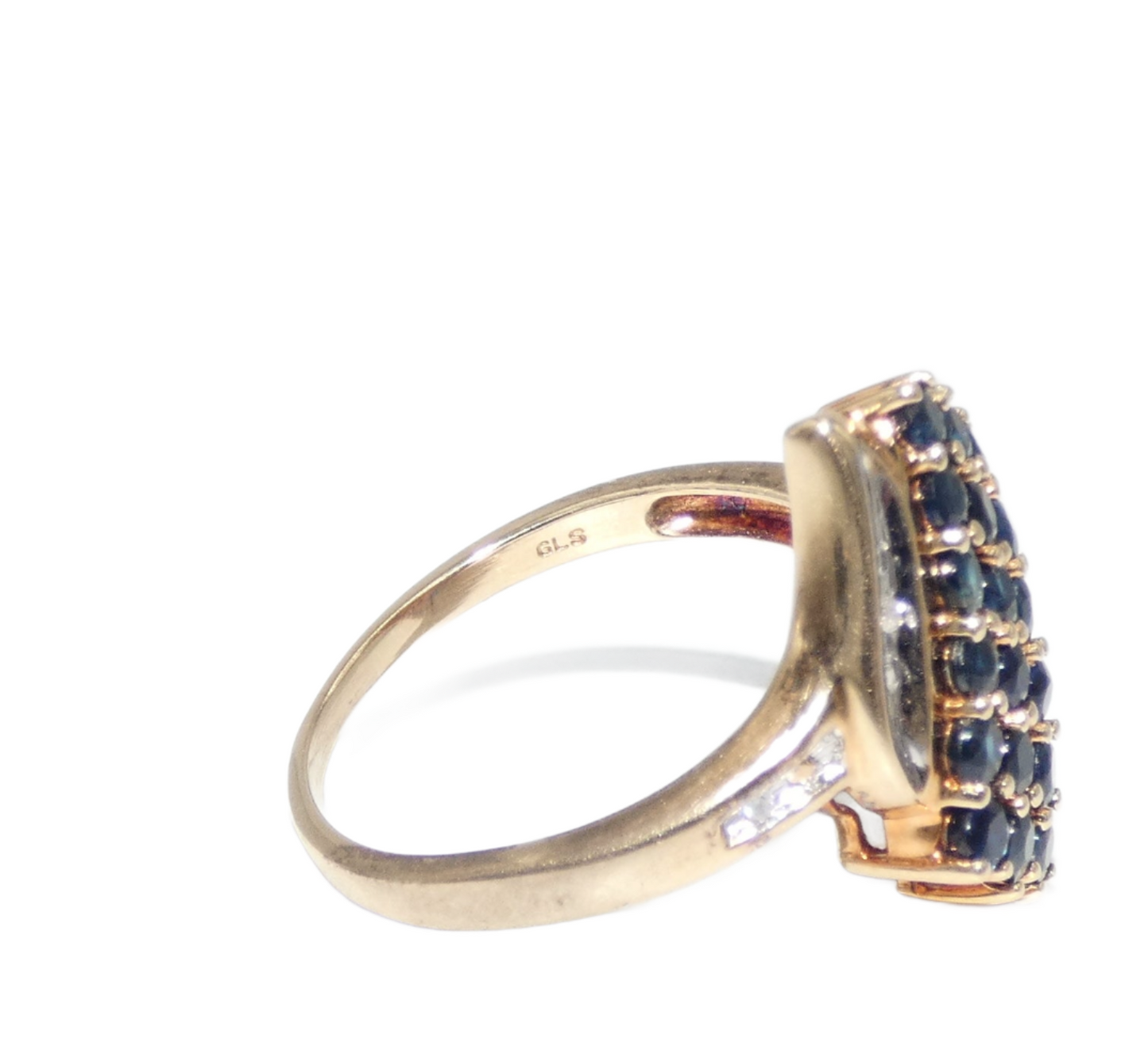 14K Gold Ring with Sapphires & Diamonds