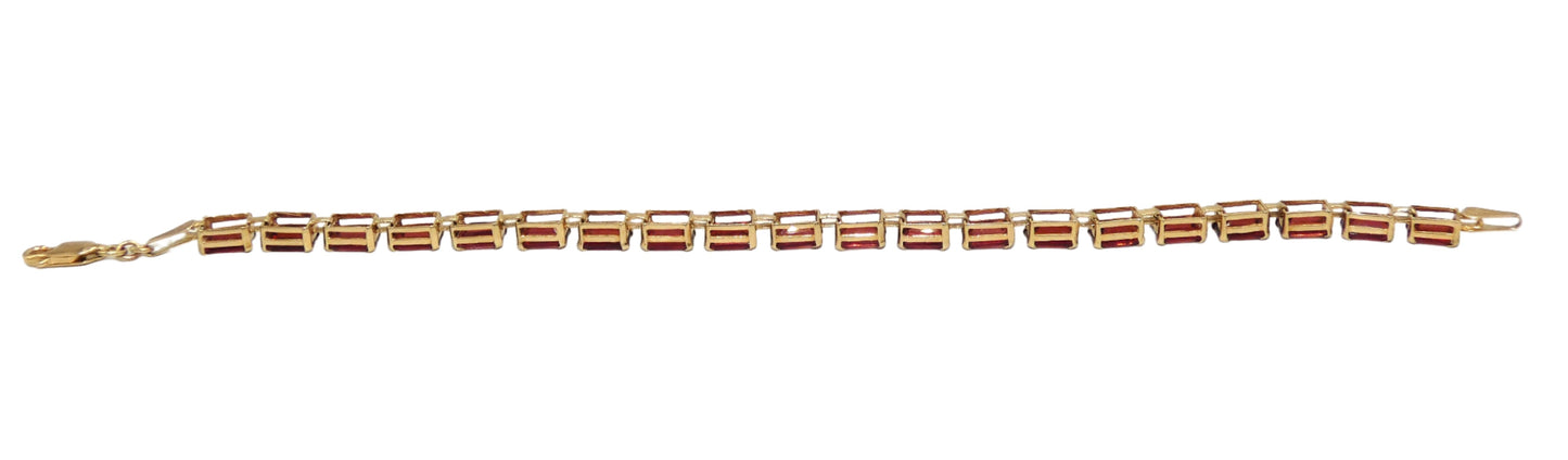14K Gold Garnet Bracelet