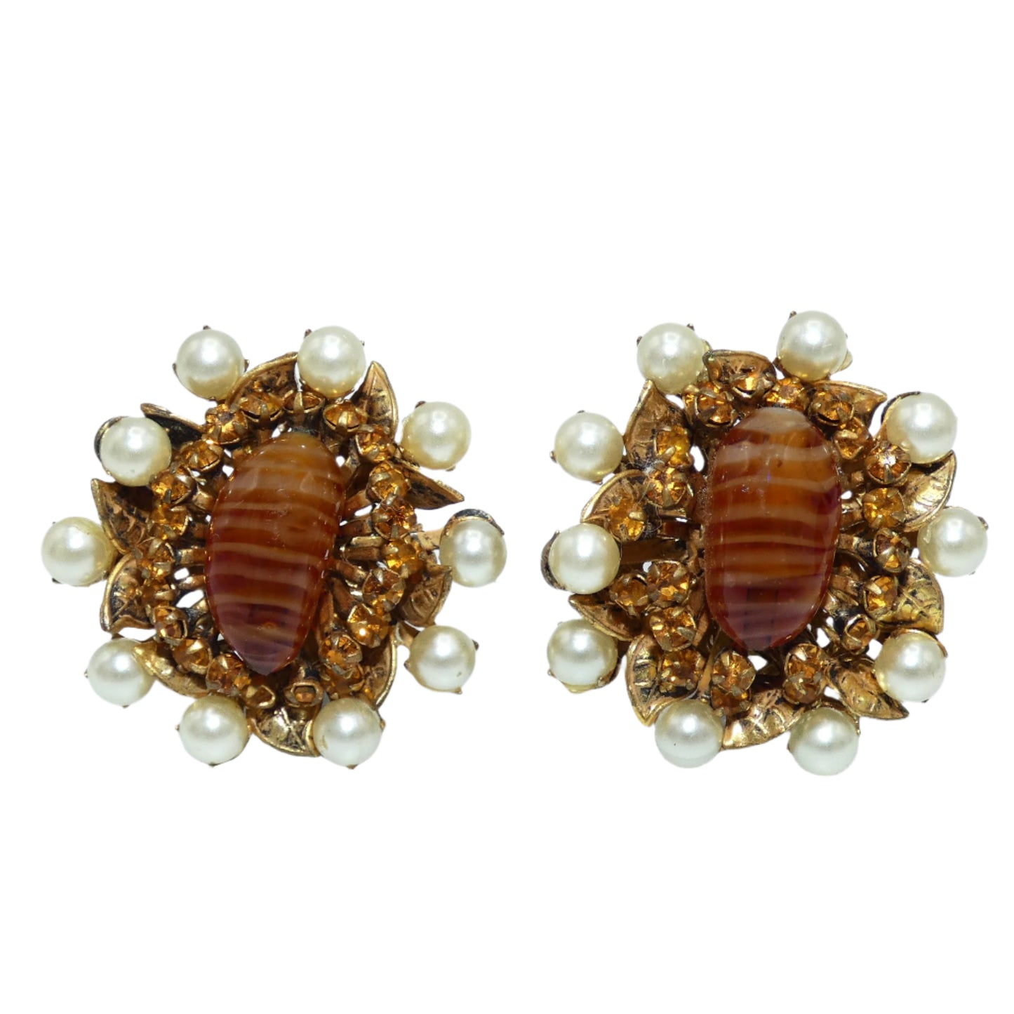 Miriam Haskell Clip-On Earrings