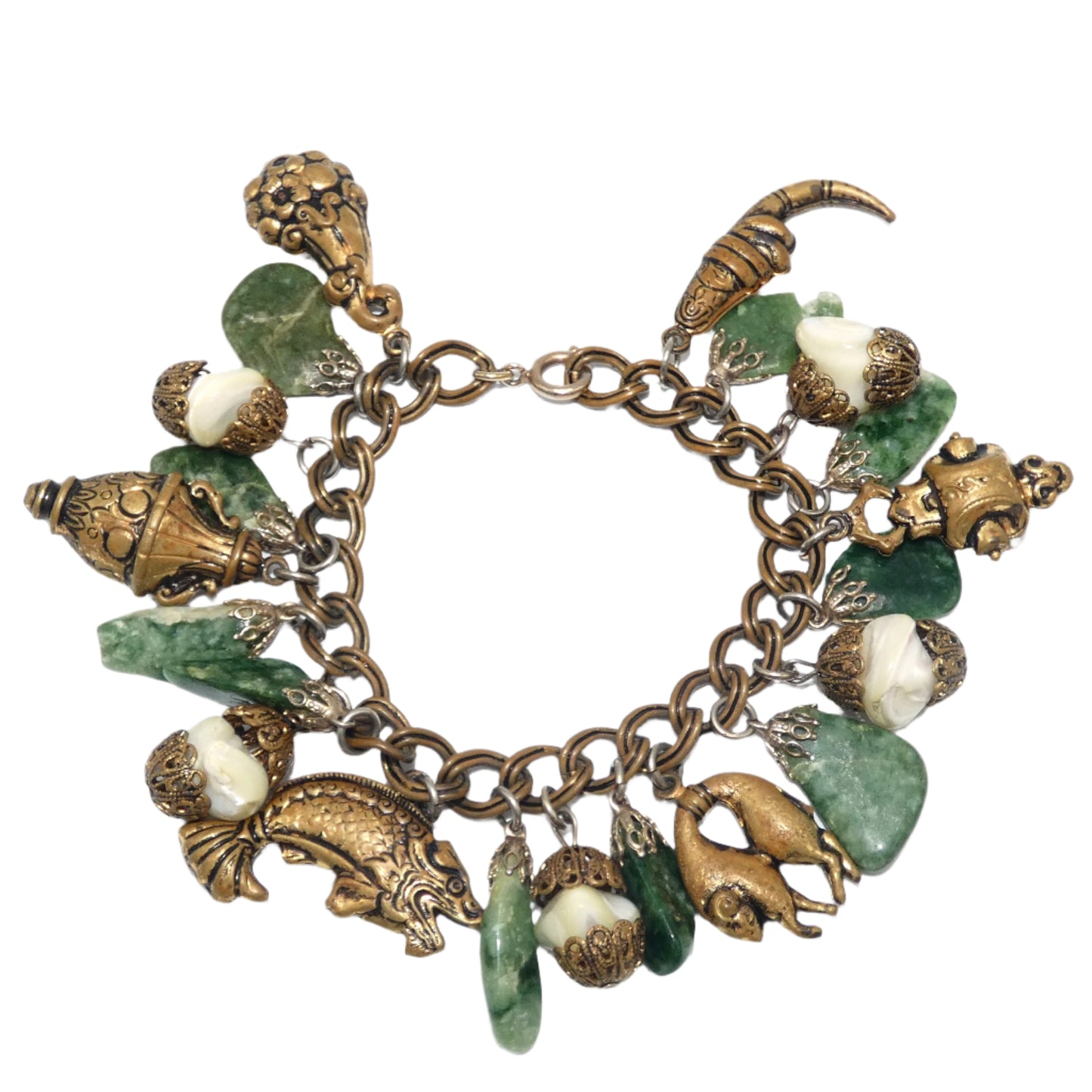 HOB 5th Avenue Asian Motif Charm Bracelet & Earrings