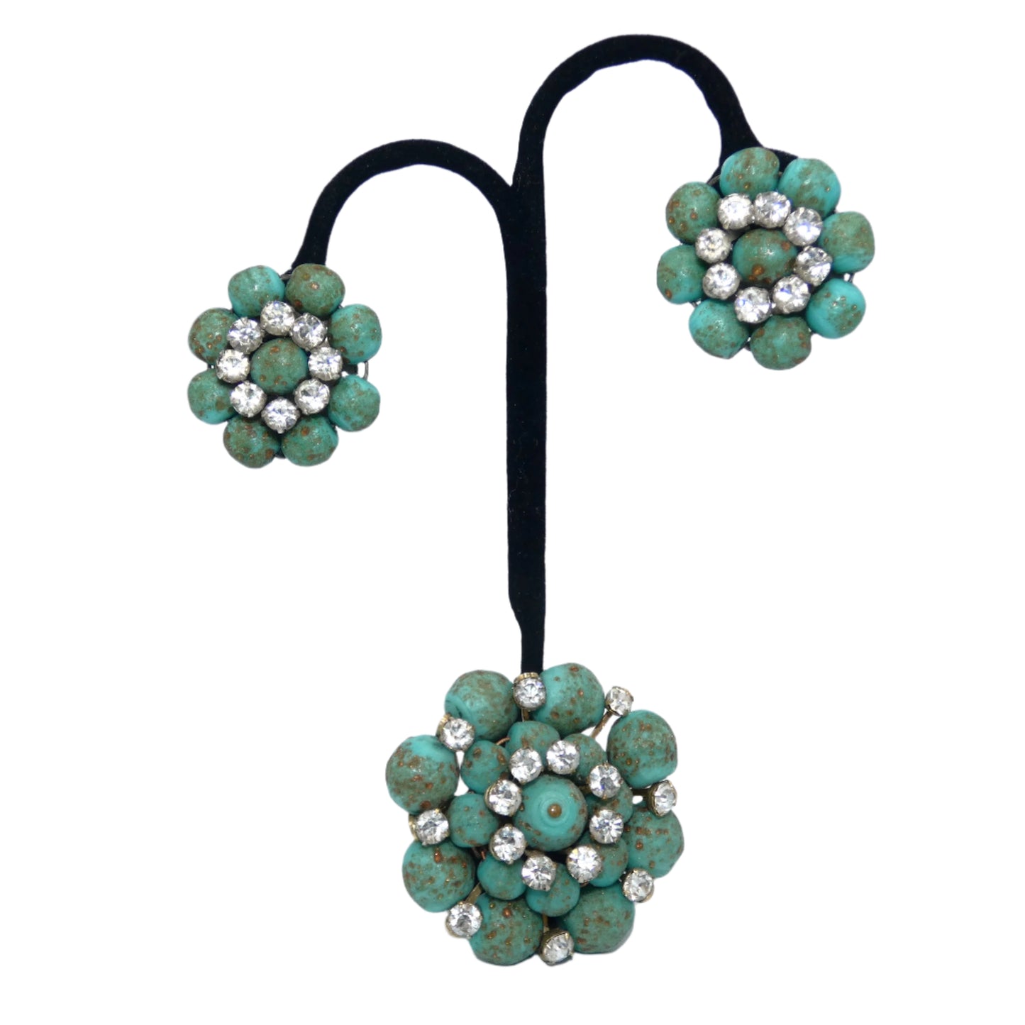 Eisenberg Original Turquoise Brooch & Earrings