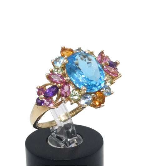 14K Gold Ring with Multi Gem Stones
