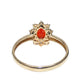 14K Gold Fire Opal & Diamond Ring