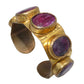 Custom Ruby & Amethyst Brass Cuff