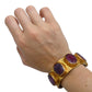 Custom Ruby & Amethyst Brass Cuff