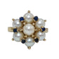 14K Gold Pearl & Sapphire Ring