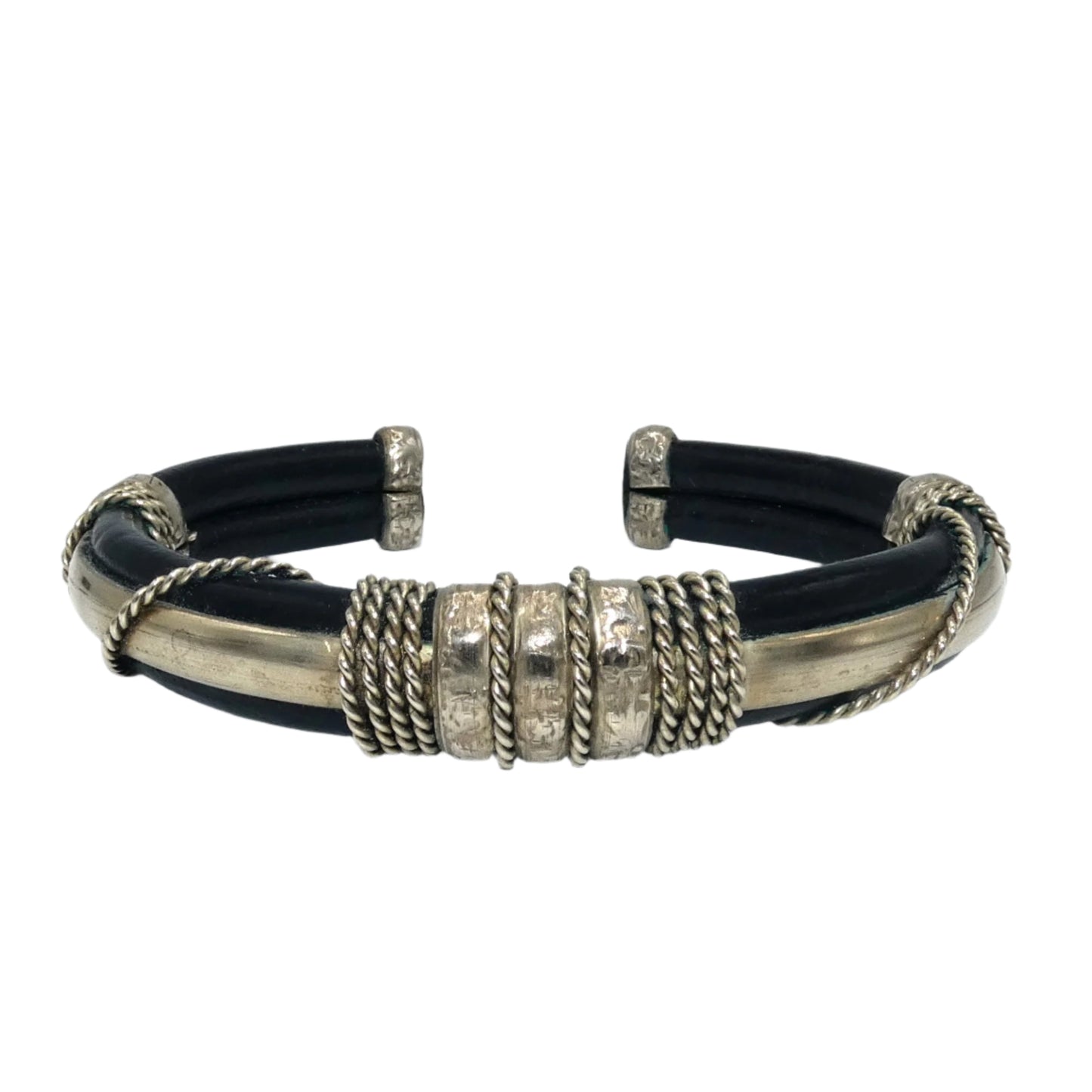 Cher's Leather & Silvertone Bracelet