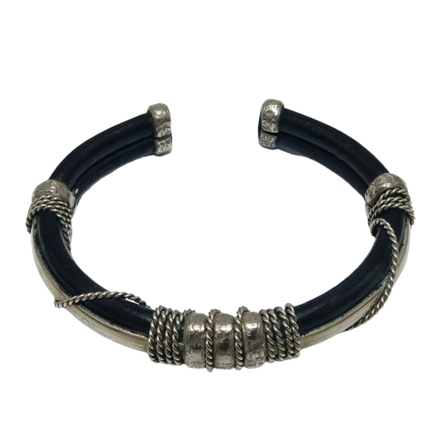 Cher's Leather & Silvertone Bracelet
