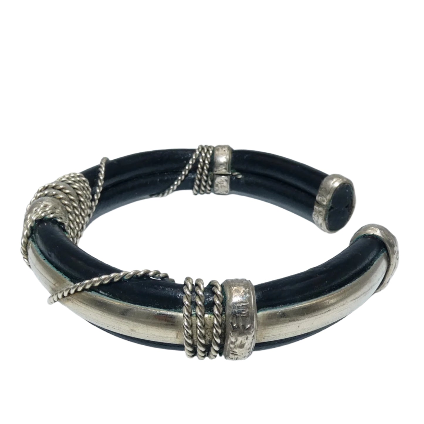 Cher's Leather & Silvertone Bracelet