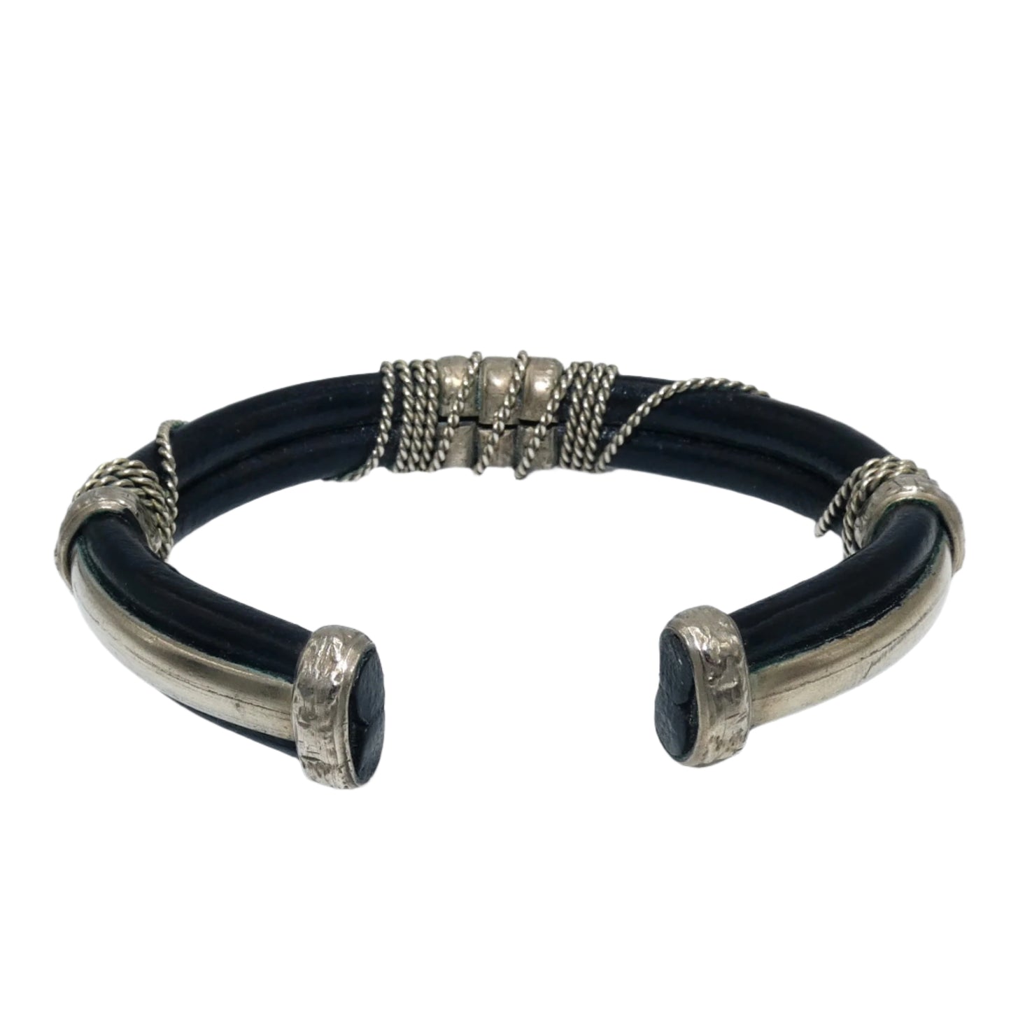 Cher's Leather & Silvertone Bracelet