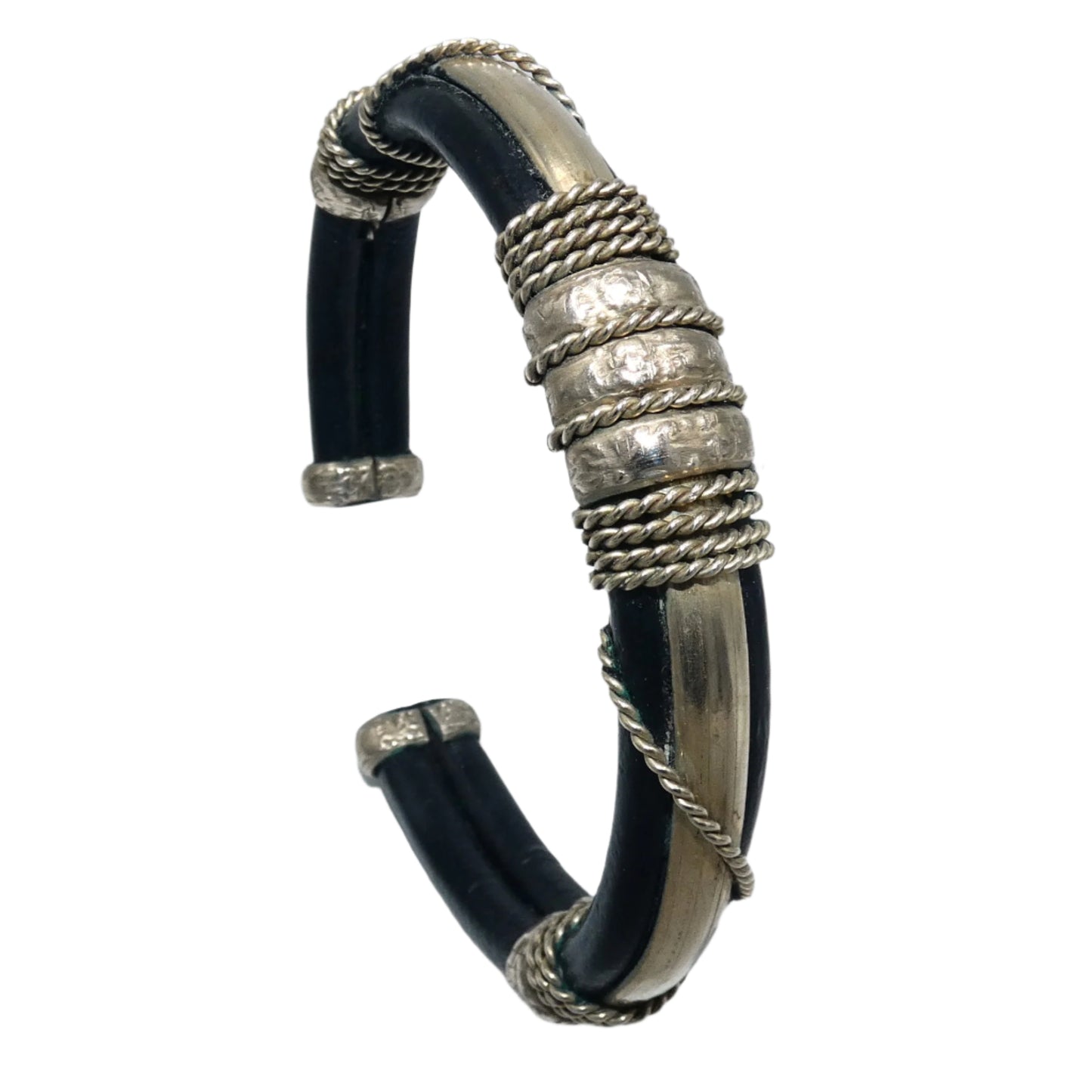 Cher's Leather & Silvertone Bracelet