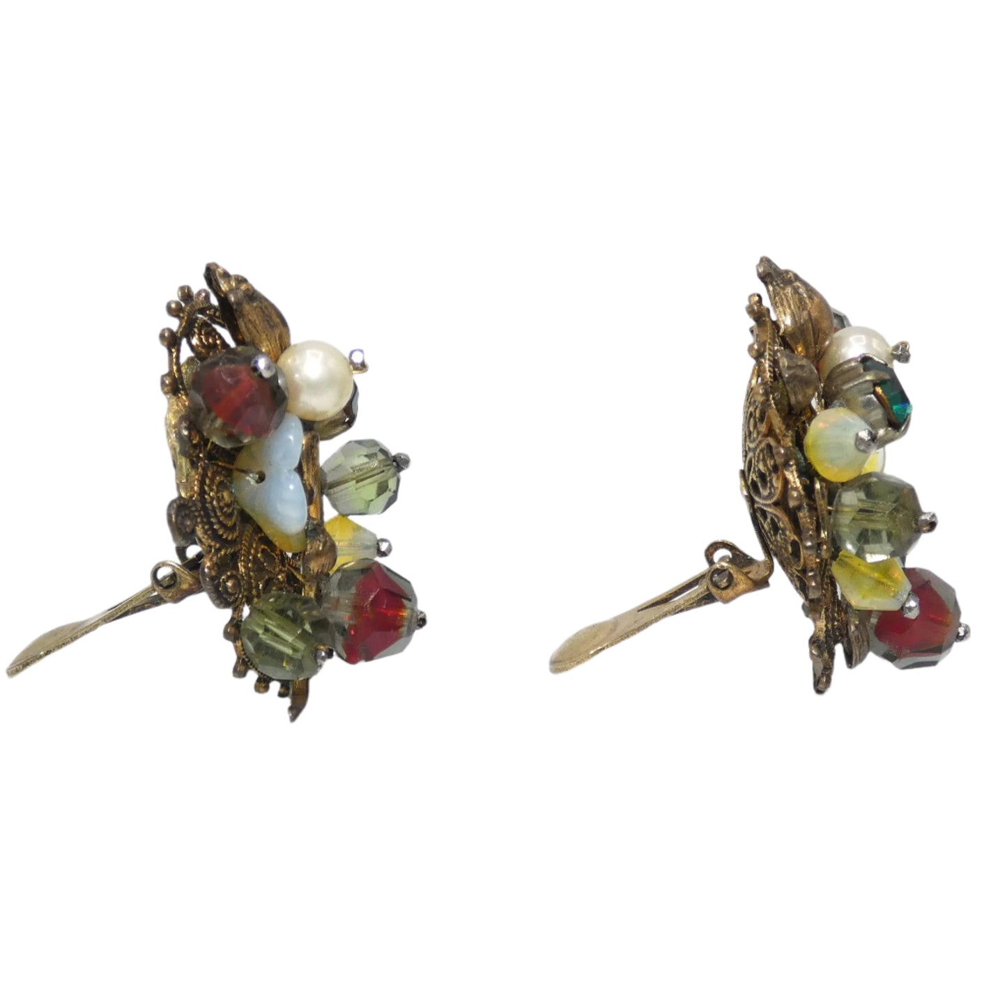 Vintage Unmarked  Beaded Floral Parure Set