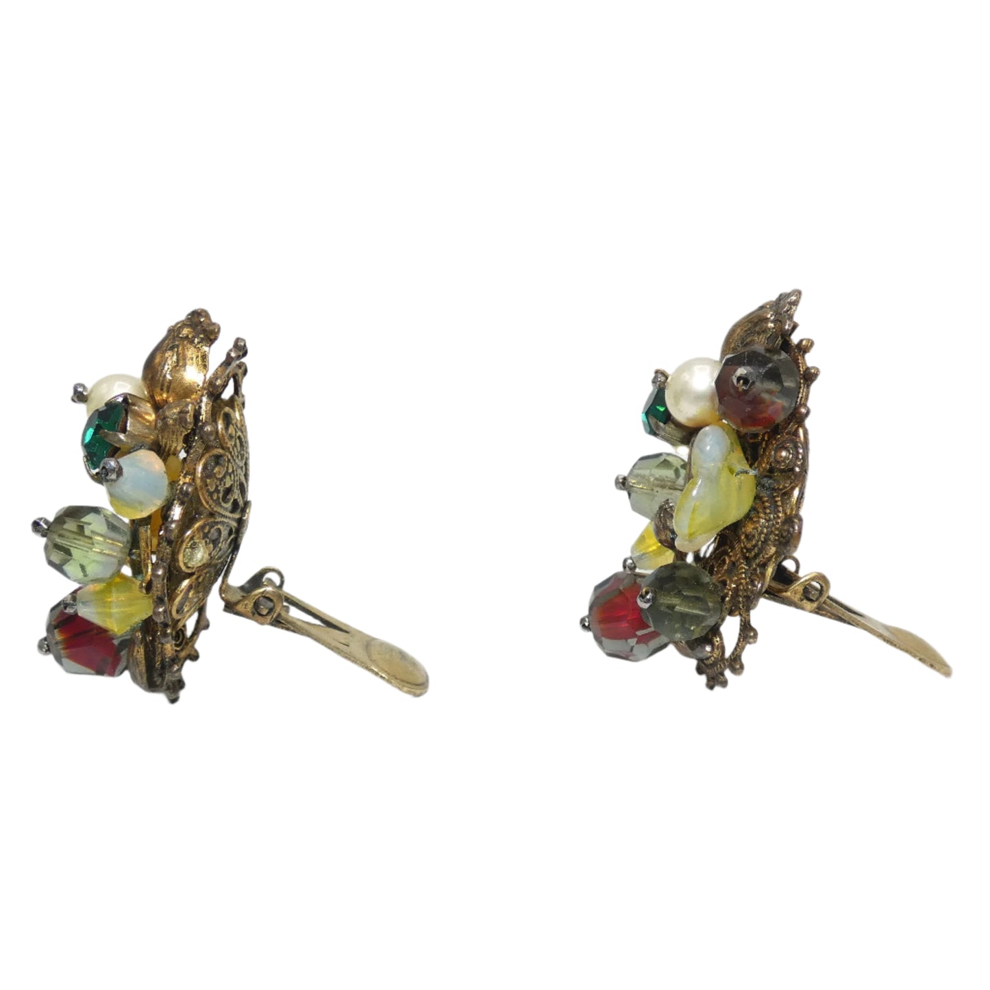 Vintage Unmarked  Beaded Floral Parure Set