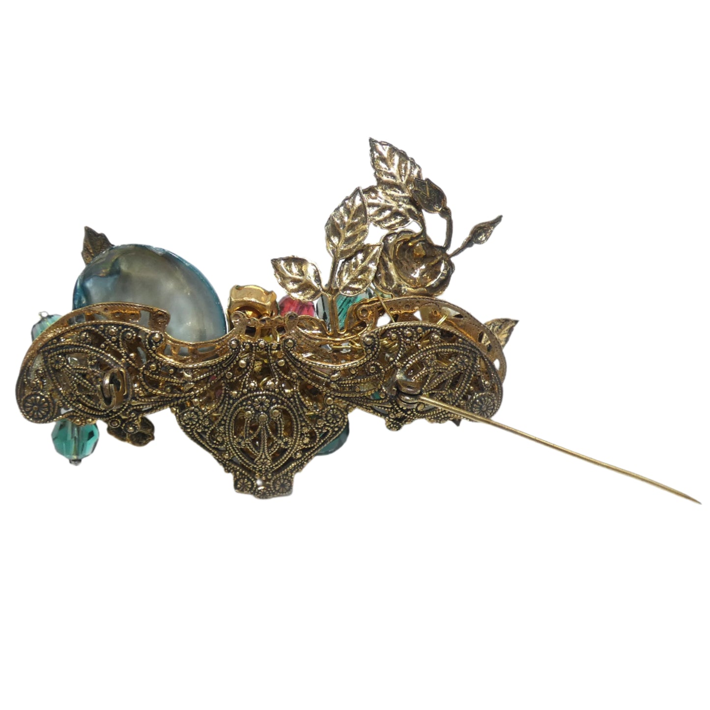 Vintage Unmarked  Beaded Floral Parure Set