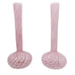 Murano Fratelli Toso Pair Pink & White Latticino Vases