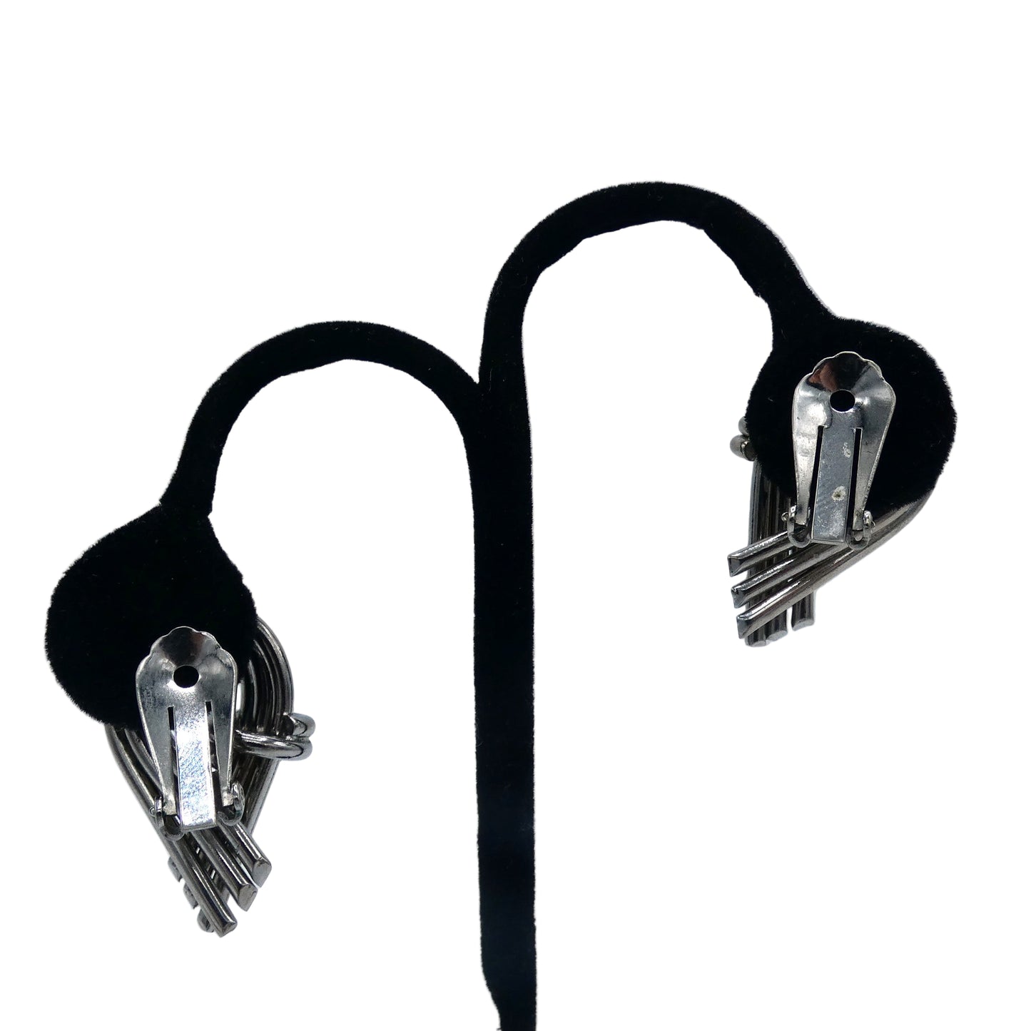 Silver Tone Knot Clip-On Earrings & Pin
