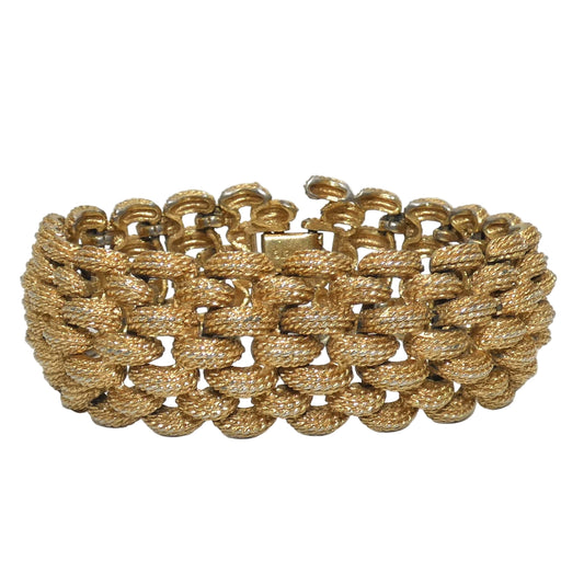 Monet Textured Gold Tone Bracelet