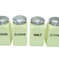 McKee Seville Yellow Uranium Glass 4 Piece Shaker Set