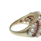 14K Gold Ruby & Pearl RIng