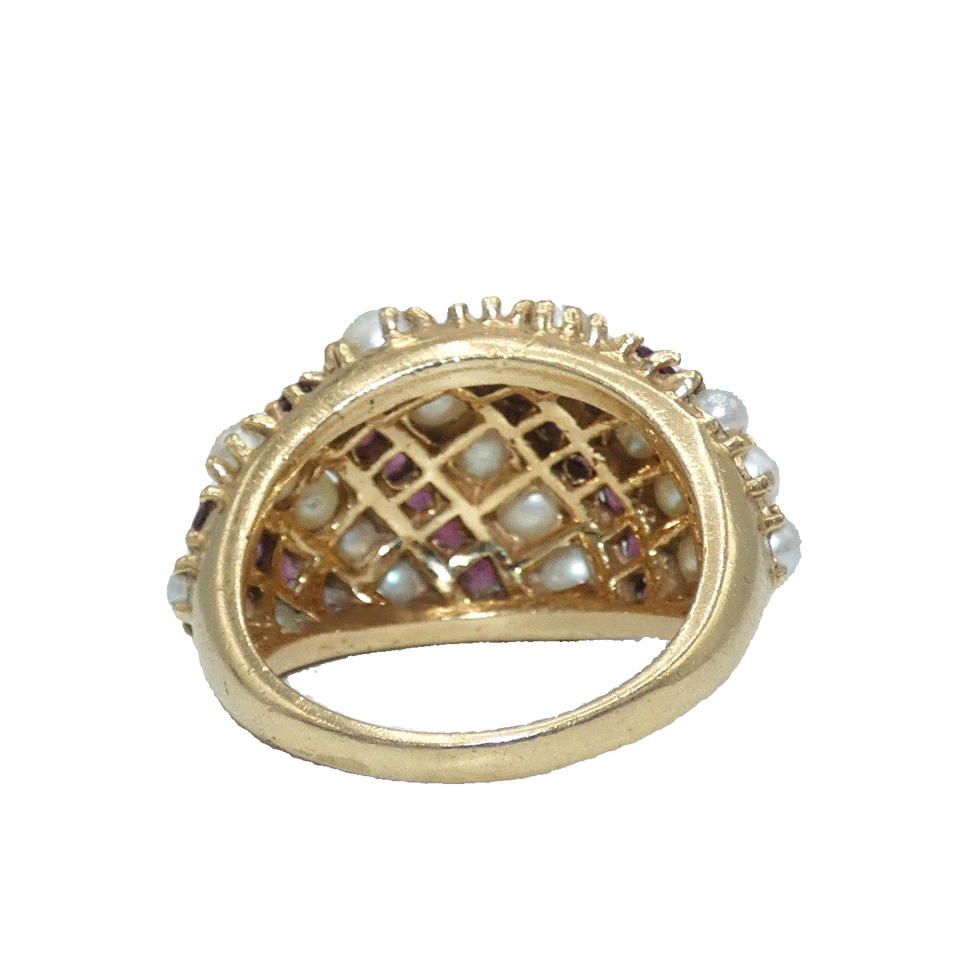 14K Gold Ruby & Pearl RIng