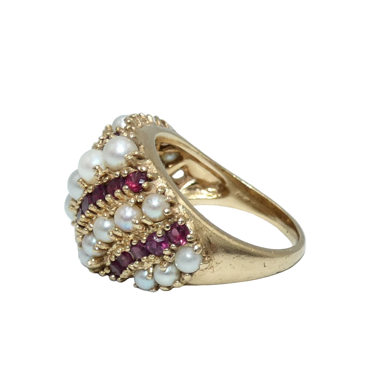 14K Gold Ruby & Pearl RIng