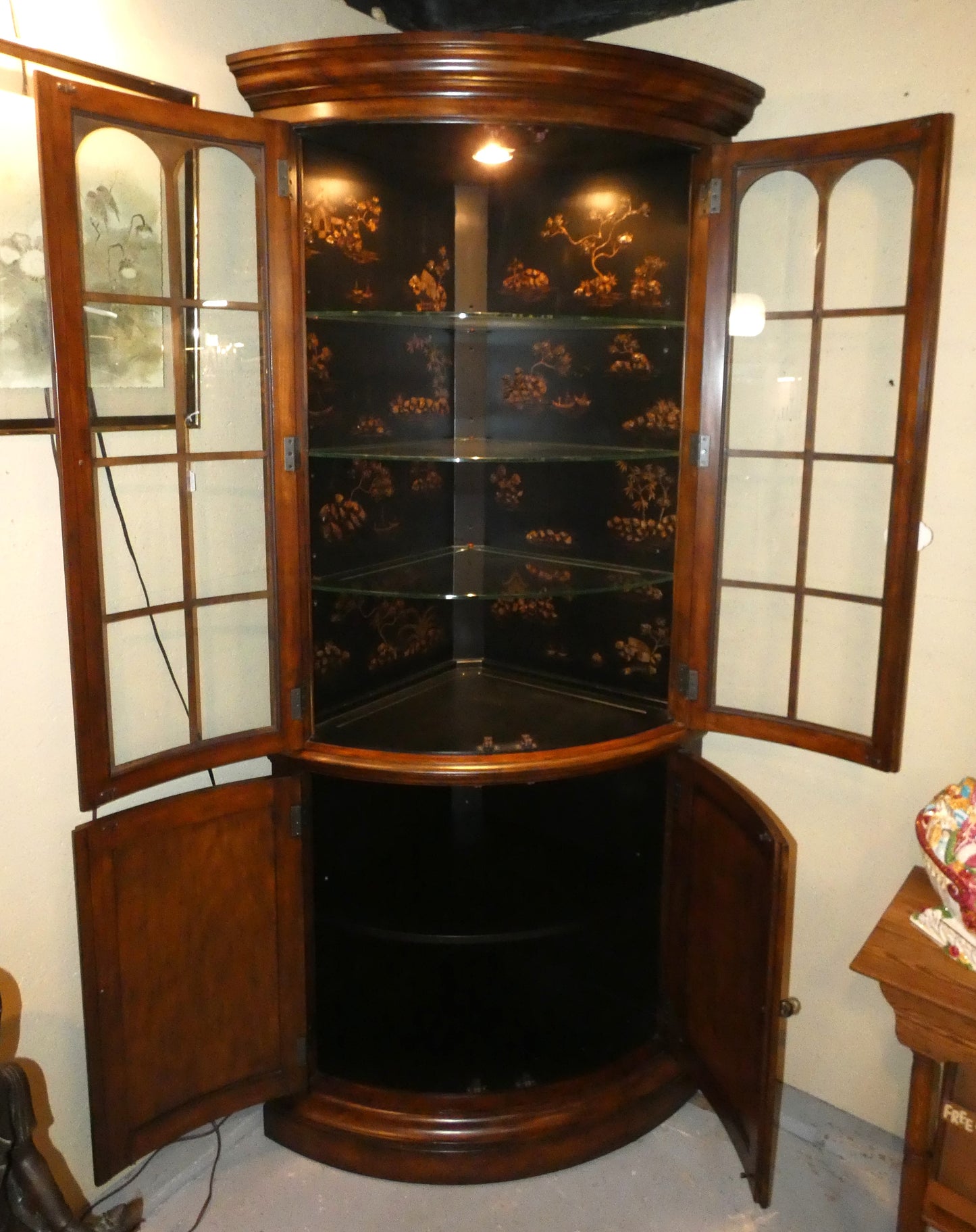 Thomasville Asian Inspired Corner Unit