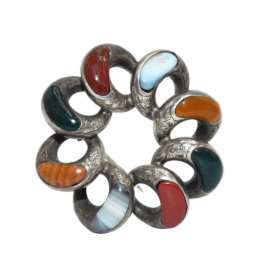 Scottish Agate Brooch Pin