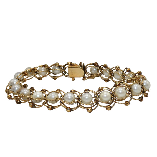 14K Gold Pearl Bracelet