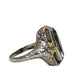 14K White & Yellow Gold Art Deco Aquamarine Ring
