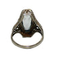 14K White & Yellow Gold Art Deco Aquamarine Ring