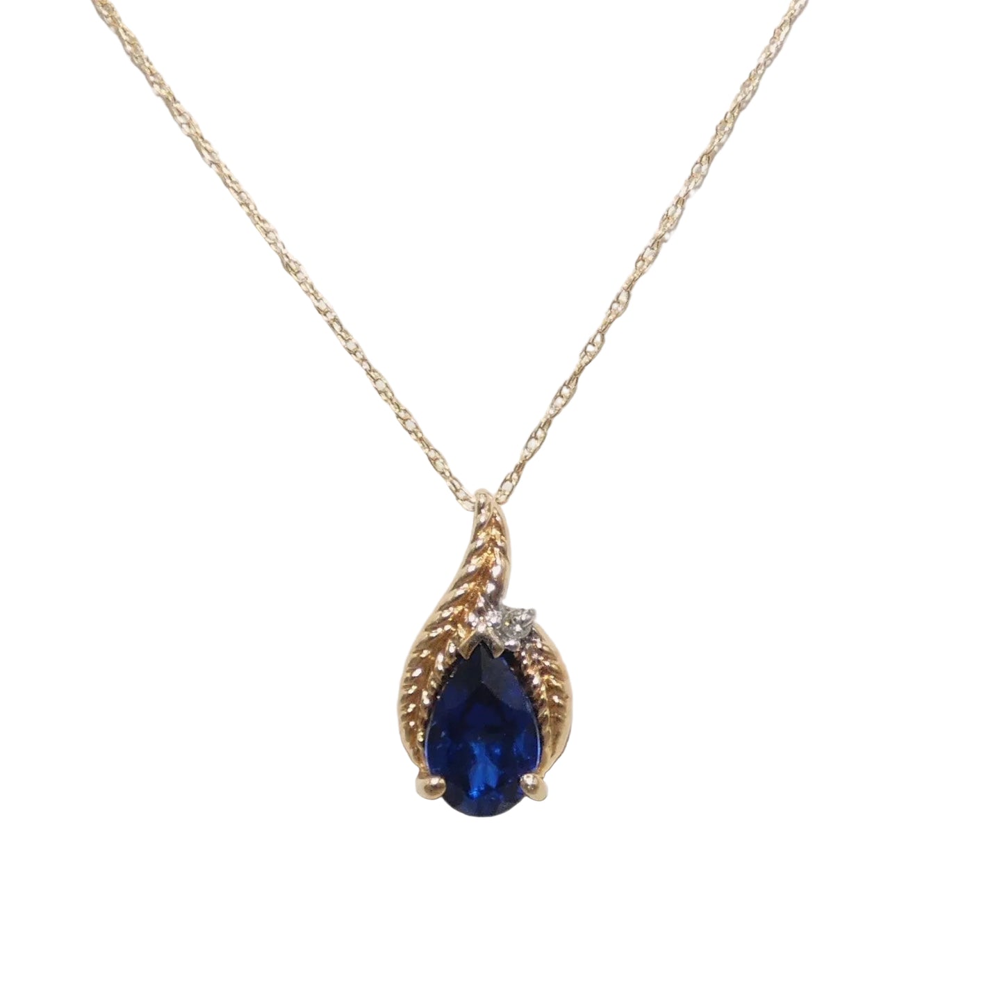 10K Gold Sapphire Ring, Necklace & Earrings Set