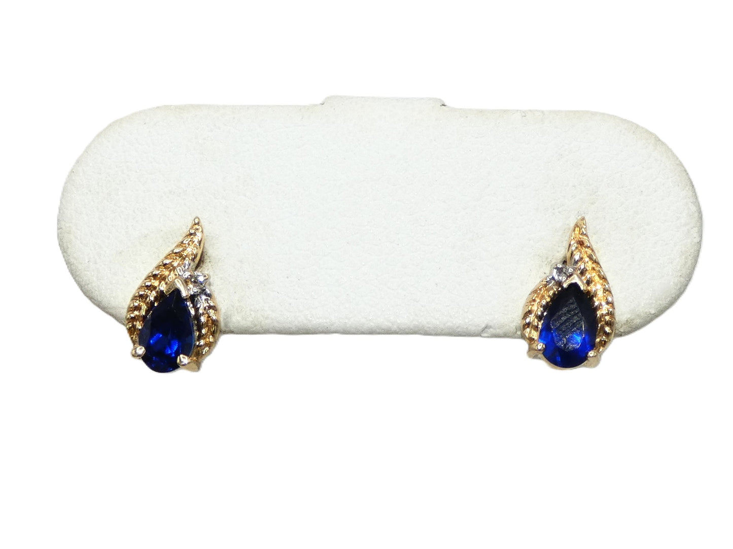 10K Gold Sapphire Ring, Necklace & Earrings Set