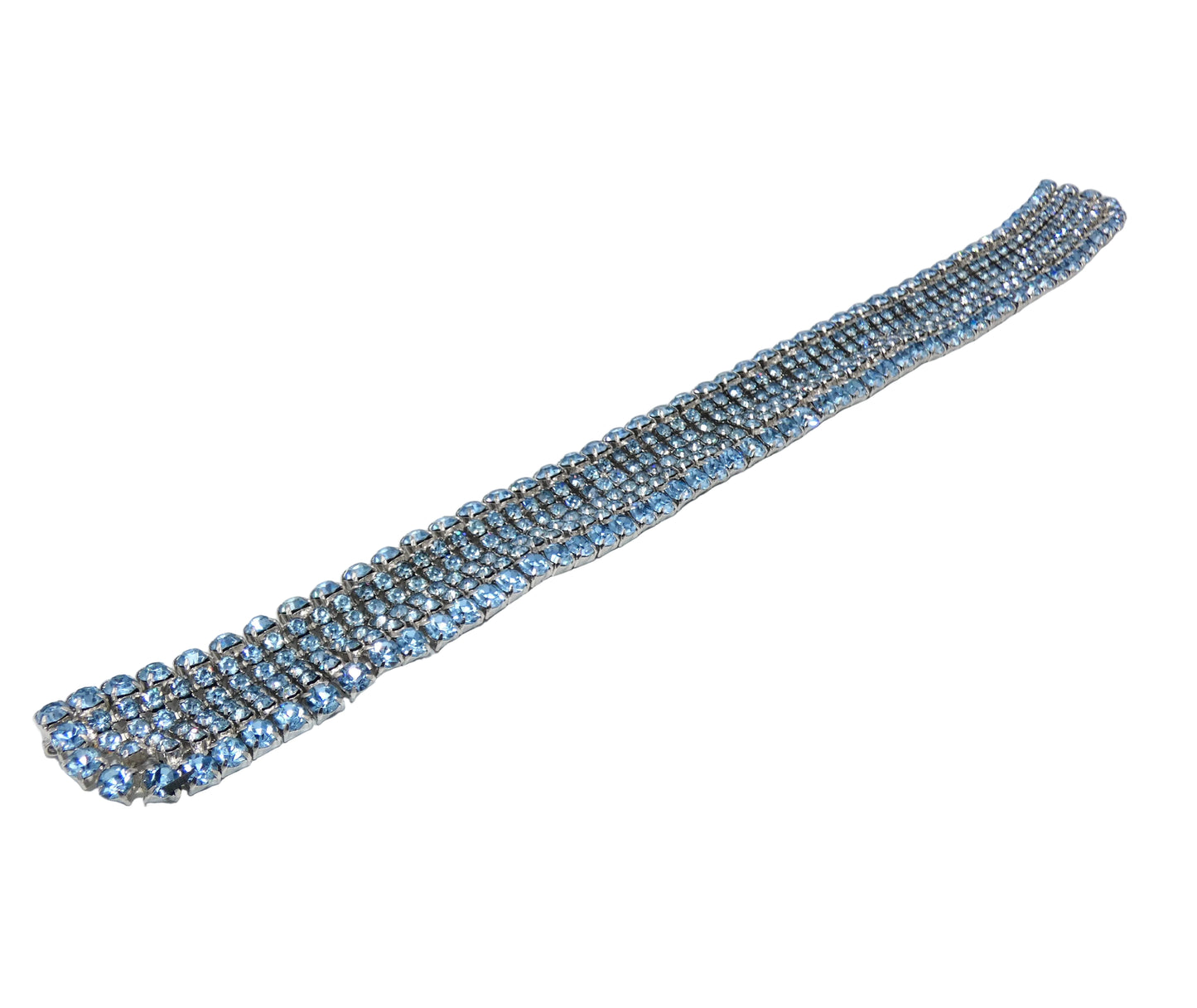 Vintage Ligh blue Rhinestone Statement Necklace & Earrings