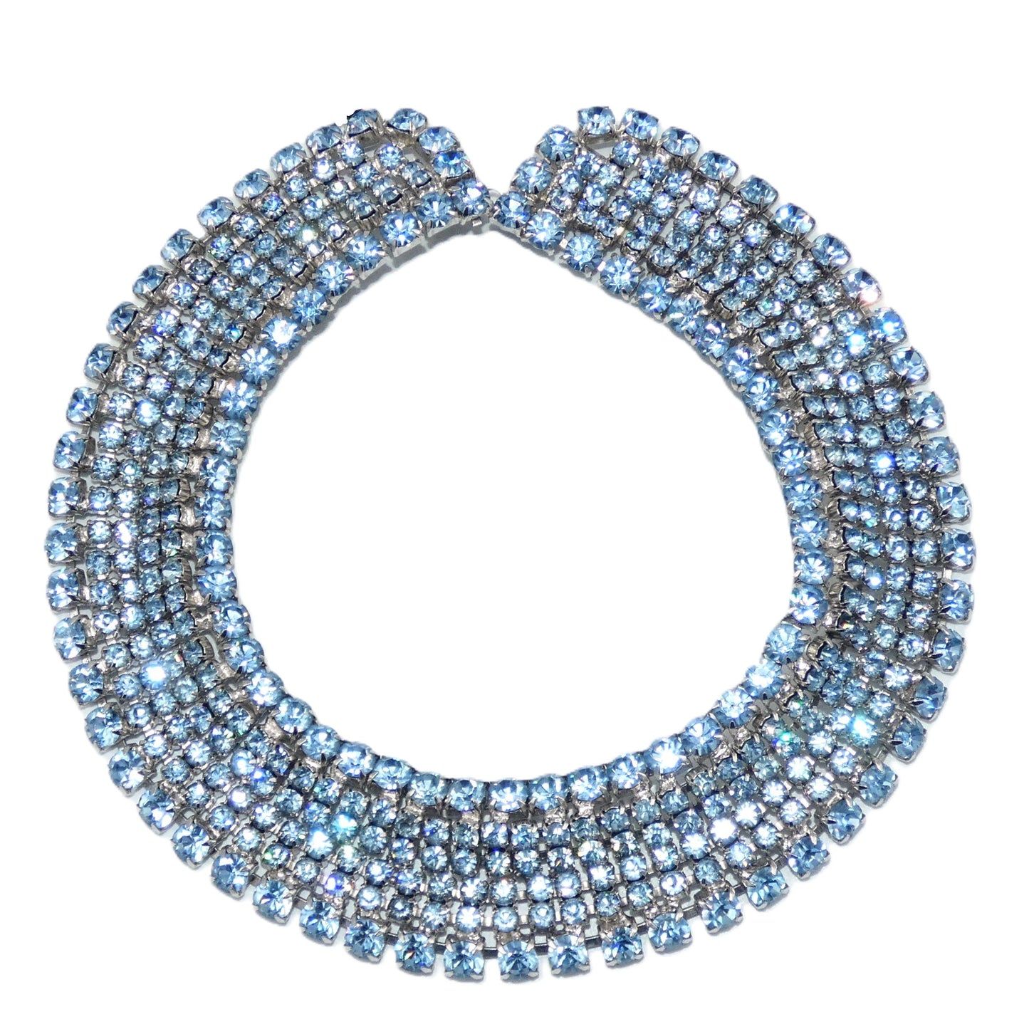 Vintage Ligh blue Rhinestone Statement Necklace & Earrings
