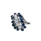 14K White Gold Diamond & Sapphire Ring