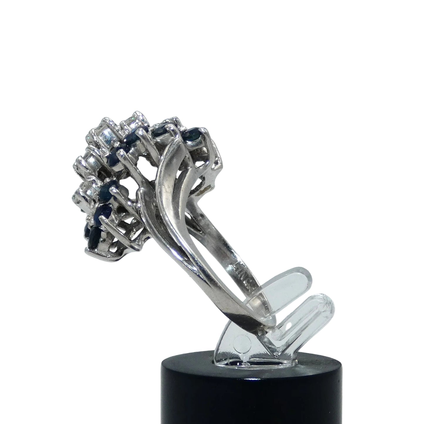 14K White Gold Diamond & Sapphire Ring