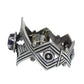 Sterling Silver Taxco Mexico Cuff Bracelet with Pink to Purple Sapphire