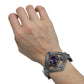 Sterling Silver Taxco Mexico Cuff Bracelet with Pink to Purple Sapphire