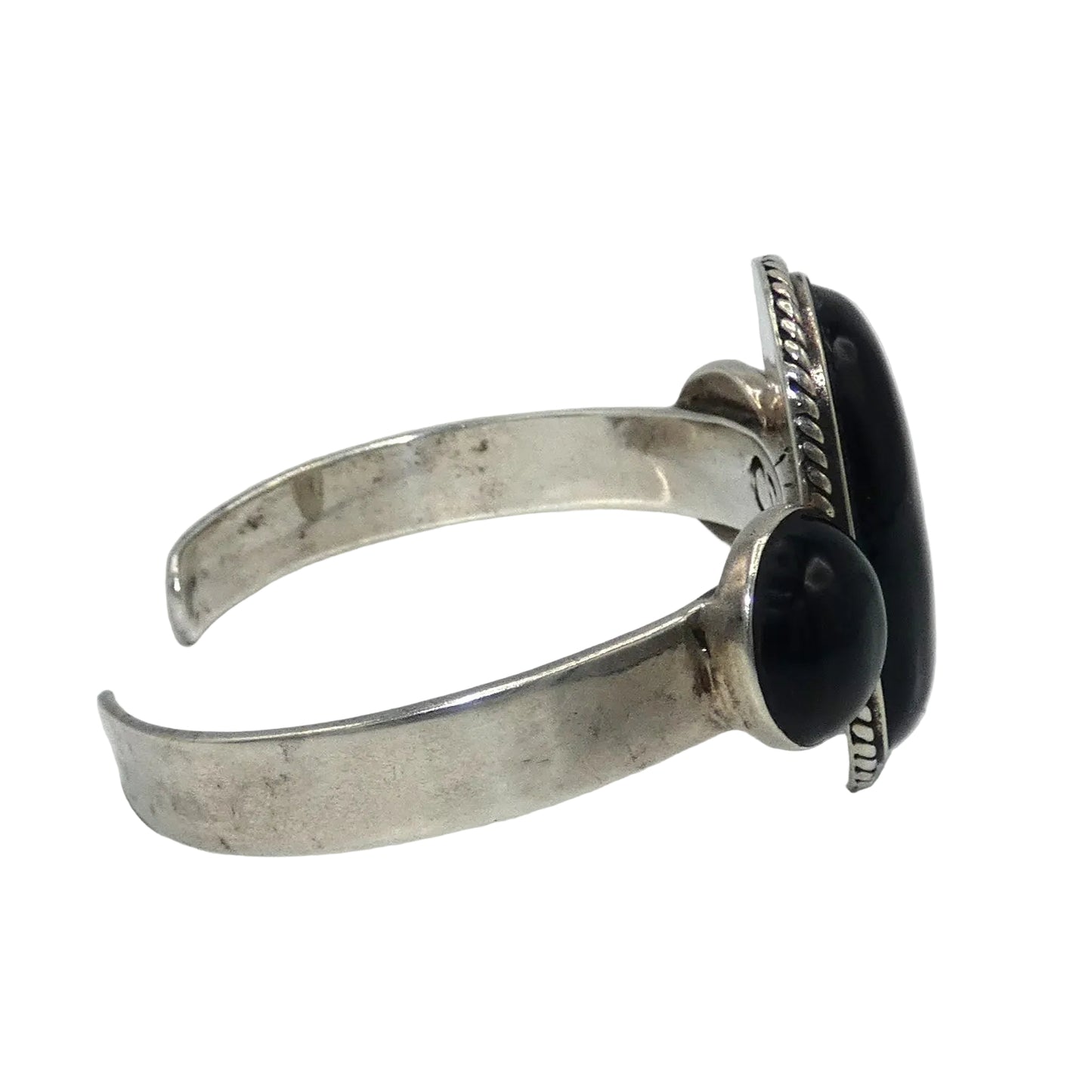 Sterling Silver Onyx Navajo Cuff Bracelet